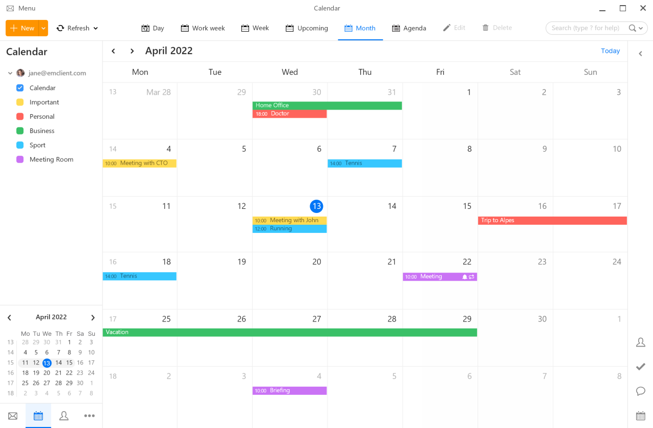 Features - Calendar & Tasks  eM Client  eM Client