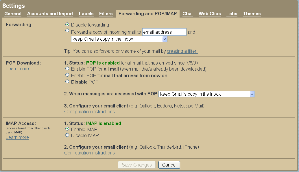 Gmail Settings
