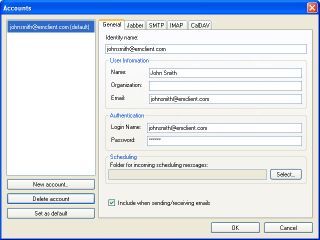 Create new Account