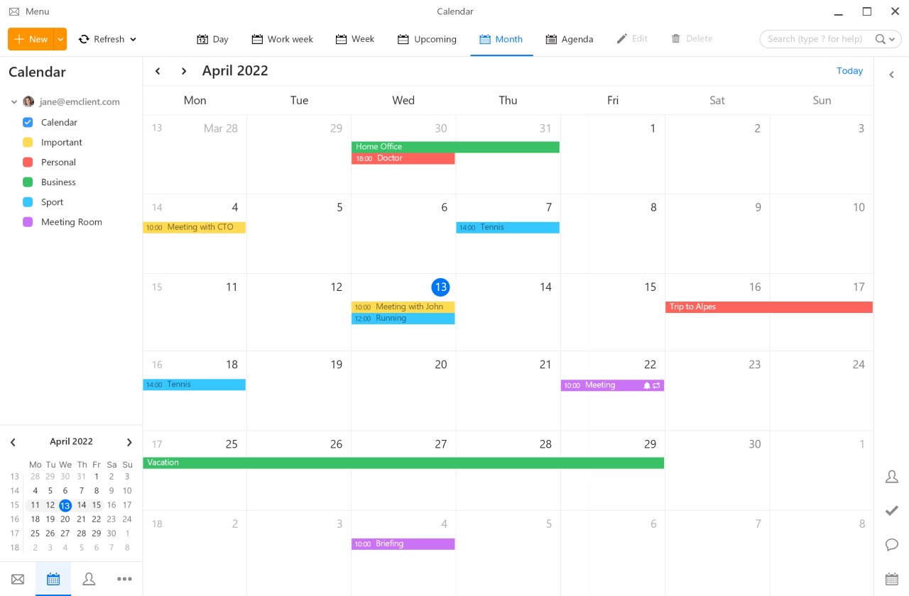 screenshot calendar