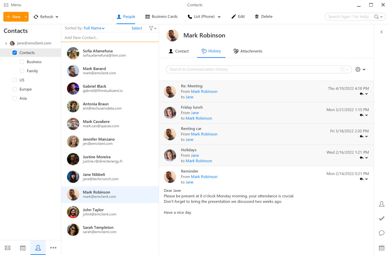 screenshot contacts