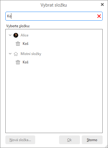 eM Client 8.2: The ‘Select folder’ filter