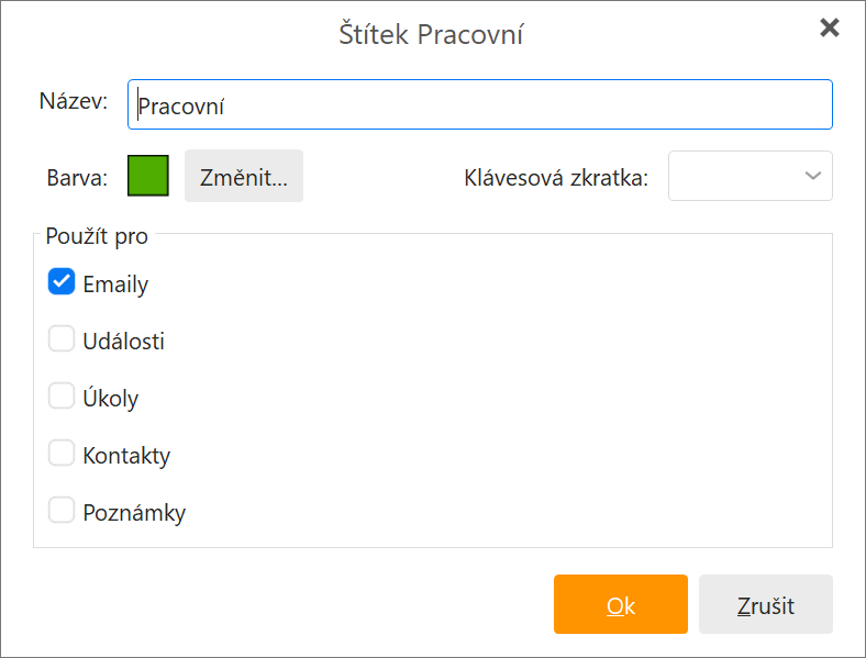 Úprava štítku