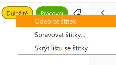 Odebrat štítek