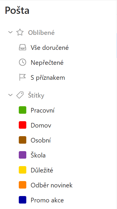 Složka Štítky