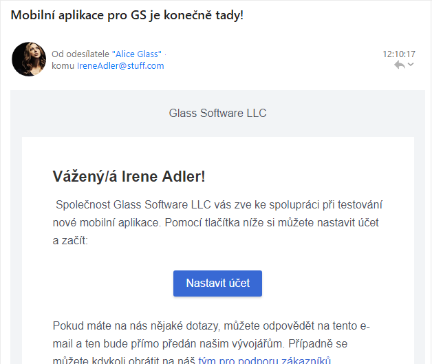eM Client: Variable will be filled in based on your contact details.