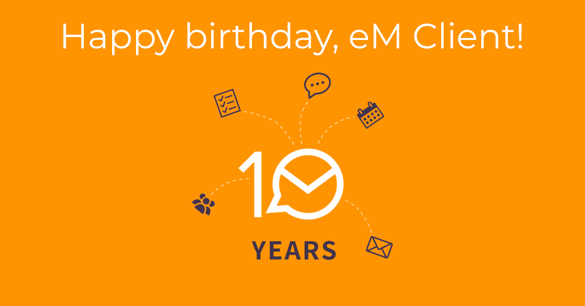 eM Client anniversary banner