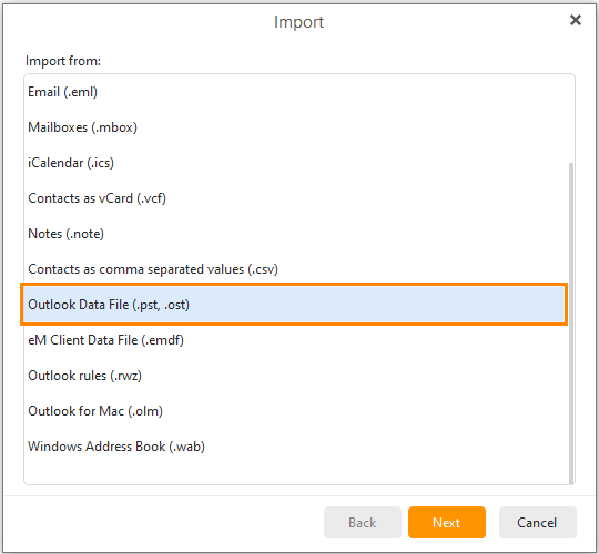 eM Client Data Files