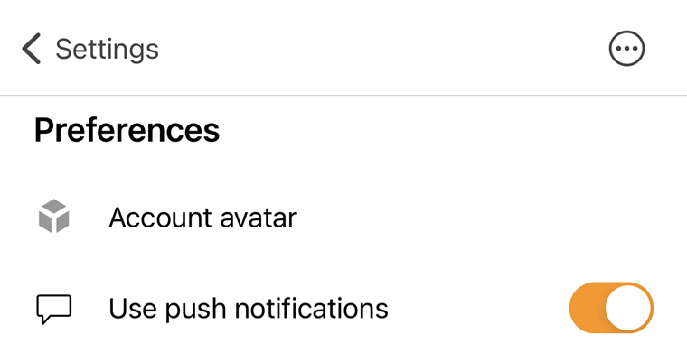 eM Client mobile: Use push notifications setting in specific account settings.