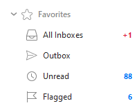 eM Client 10 BETA: New unread messages marked in red