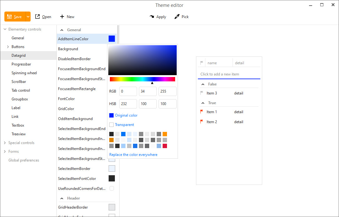 Color grid