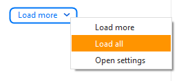 eM Client: Load more button with Load all option