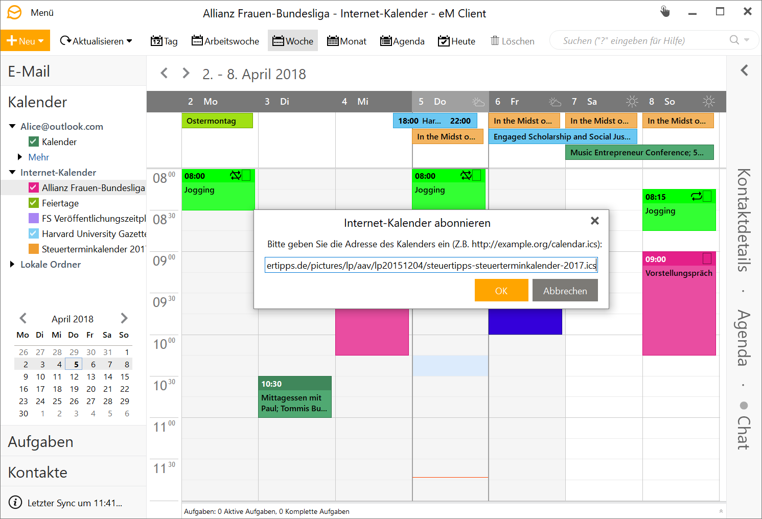 iCal-Abonnement  eM Client